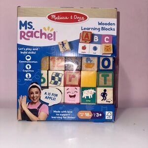 Melissa & Doug Ms. Rachel Wooden Learning Blocks - Multicolor